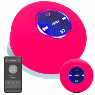 Ružový mini Bluetooth reproduktor s prísavkou IPX4