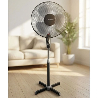 Stojanový ventilátor Esperanza HURRICANE 16" 50 W – čierno-sivý