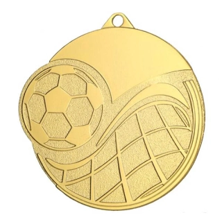 MMC6065 Futbalová kovová medaila 60 mm zlatá
