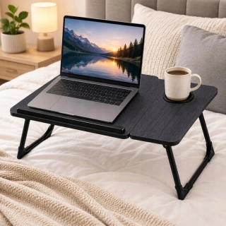 Skladací stolík pod notebook s nastaviteľným sklonom čierny