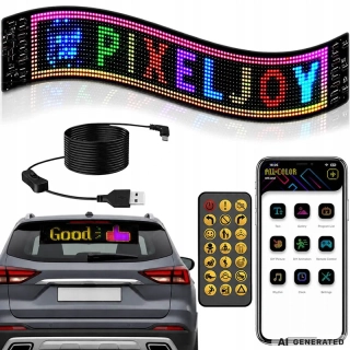 Flexibilný programovateľný LED panel 16 × 96 na sklo s aplikáciou