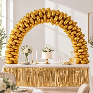 Stolový balónový oblúk so zlatými fóliovými balónmi 200 × 150 cm