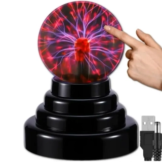 Plazmová guľa PLUGX 14 cm s reakciou na dotyk a zvuk