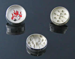 Kovový mlynček s potlačou – priemer 40 mm