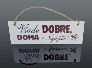 Tabuľka drevená obdĺžnik 18x6cm Všade dobre