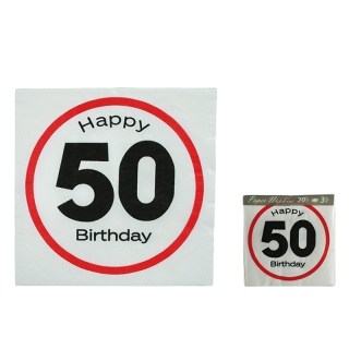 Servítky 33x33cm 20ks Happy 50