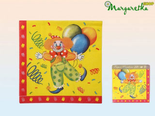Servítky 33x33cm 20ks Clown yellow