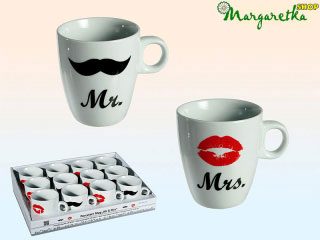 Hrnček porcelán Mr. & Mrs.