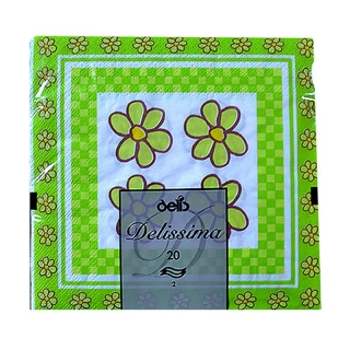Servítky Delissima 33x33cm 20ks Flóra zelená