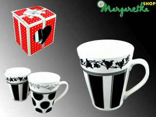 Hrnček porcelán Black White