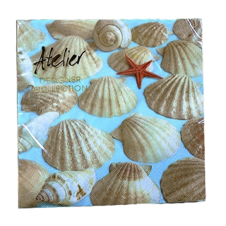 Servítky Atelier 33x33cm 20ks Mušle