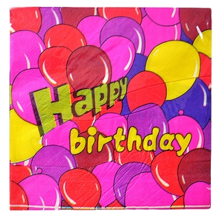 Servítky 32x32cm 20ks Happy birthday baloons