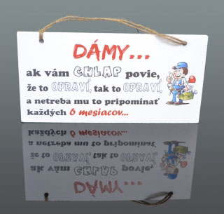 Drevená tabuľka obdĺžnik 20x10cm Dámy